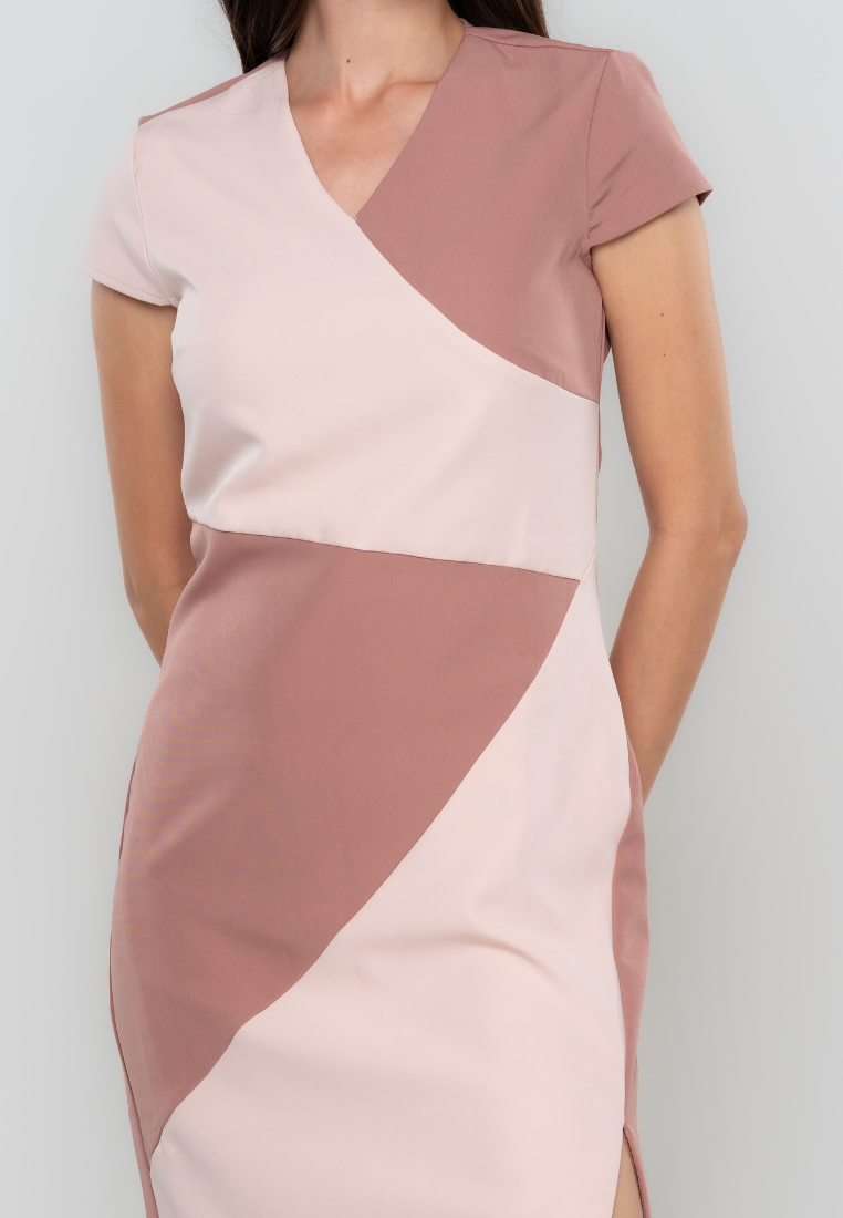 Zoe Color Blocking Sheath Dress