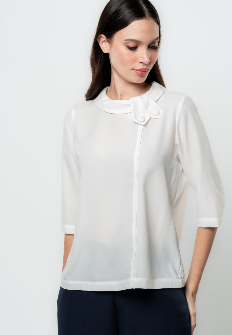 Mabel Cowl Neck 3/4 Sleeves Blouse