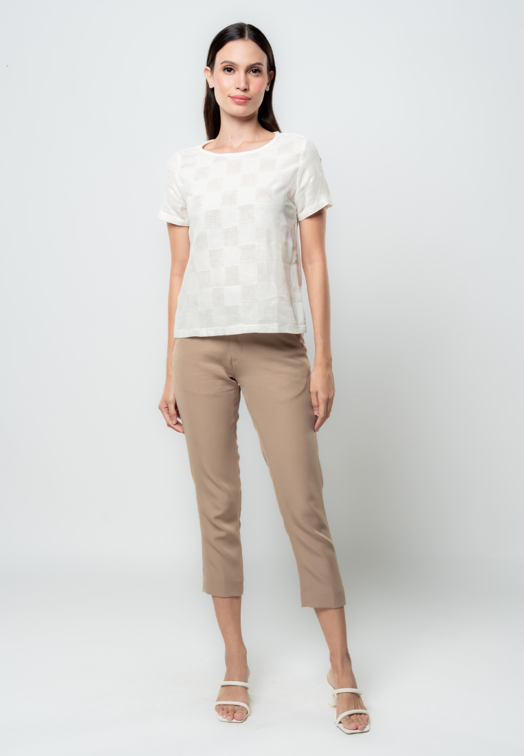 Elle Textured Cotton Boxy Top