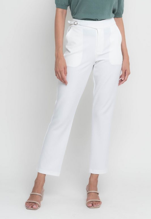 Katarina Relaxed Fit Pants with Side Belt Detail