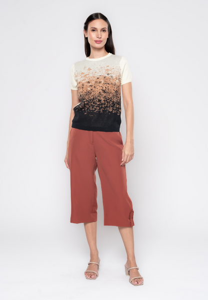 Sydney Two-Tone Abstract Knit Top