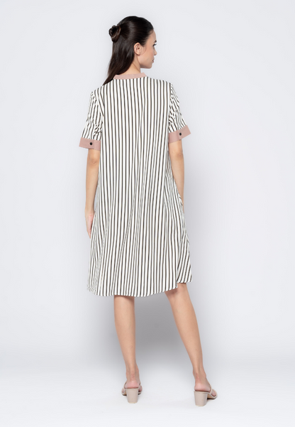 Stripes Semi-A Line Dress