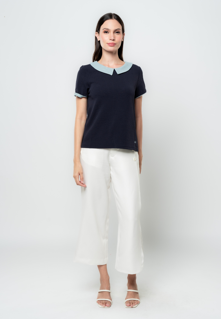 Vela Polyester Jacquard Knit Top