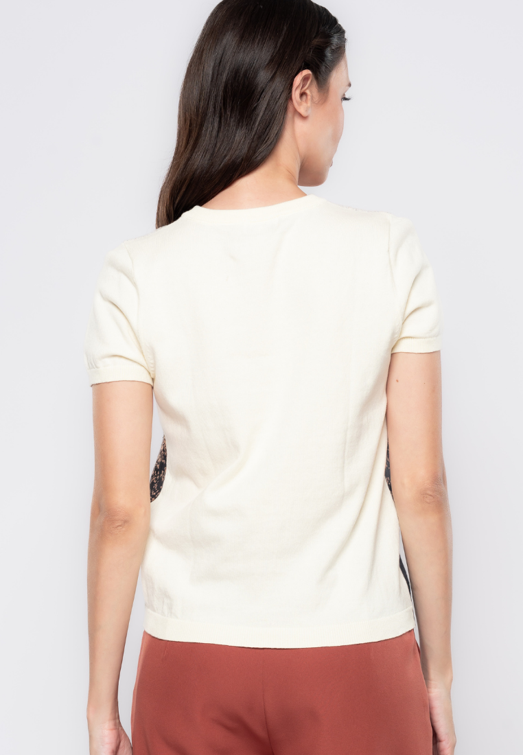 Sydney Two-Tone Abstract Knit Top