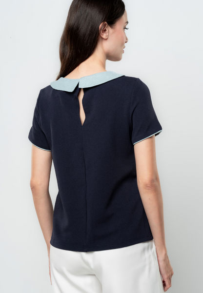 Vela Polyester Jacquard Knit Top