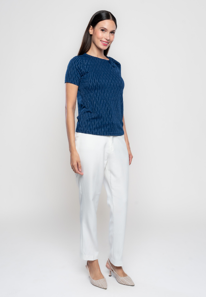 Maritza Contrast Embossed Flat Knit