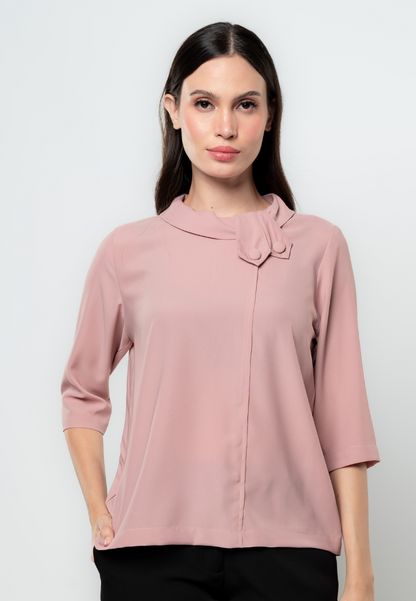 Mabel Cowl Neck 3/4 Sleeves Blouse