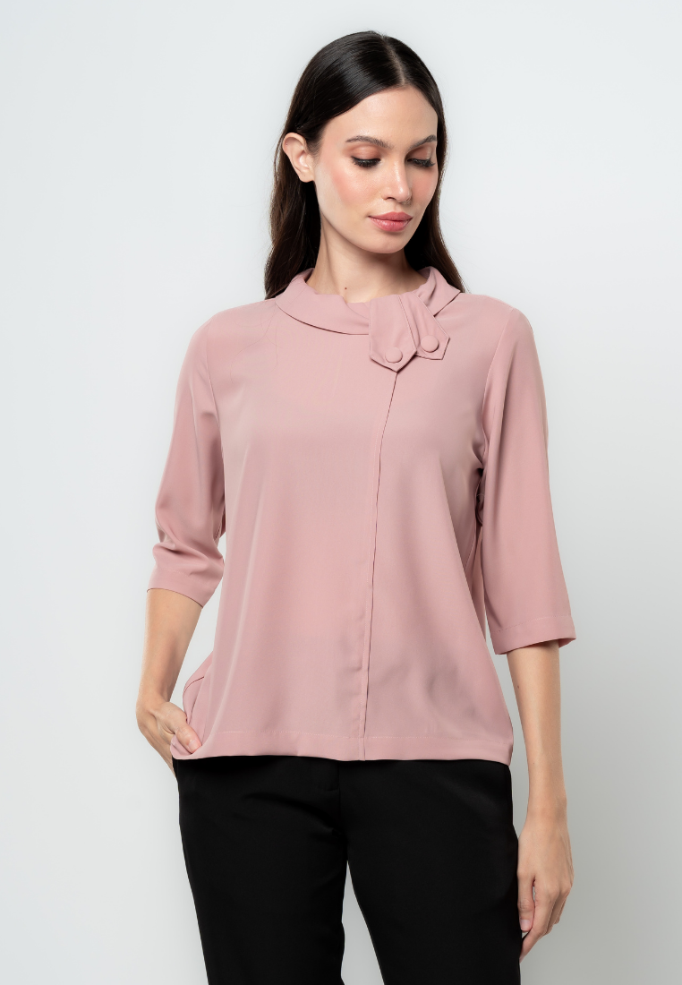 Mabel Cowl Neck 3/4 Sleeves Blouse