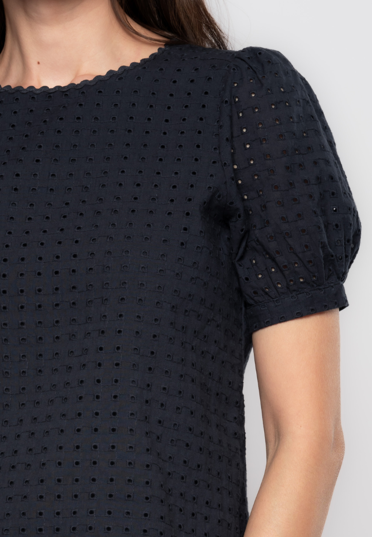 Lorreine Geometric Eyelet Blouse