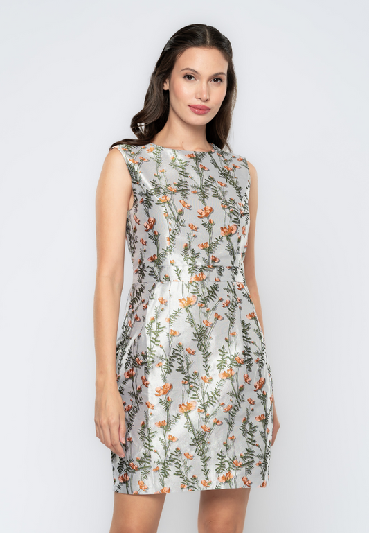 Fleur Floral Jacquard Sheath Dress