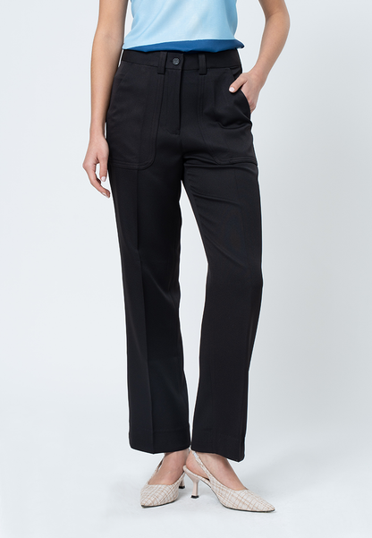 Paisley Embroidered Pocket Flap Detail Pants