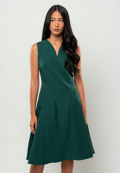 Noa A-Line Dress with Notched V-Neck