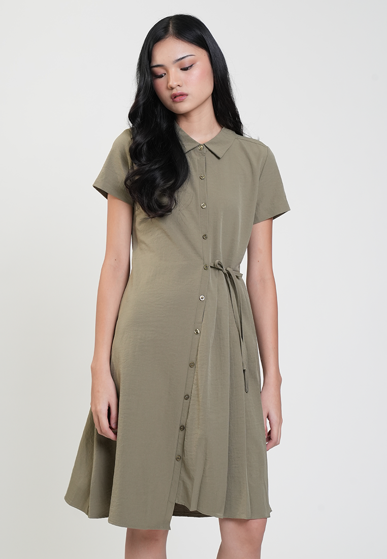 Elodie Button-Down Waist Tie Dress