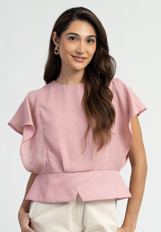 Aloura Peplum Black Blouse Top