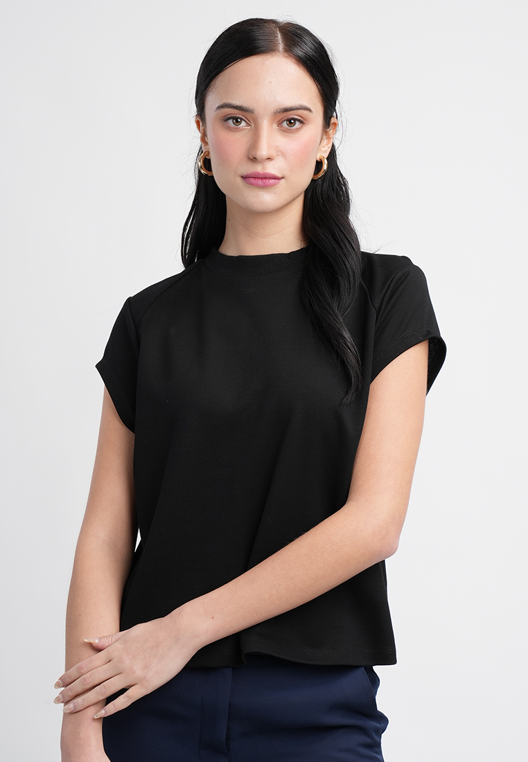 Emily Classic Black Crew Neck Top
