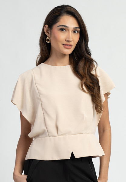 Aloura Peplum Black Blouse Top