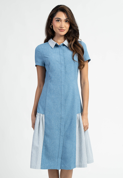 Suzannah Collared A-Line Dress