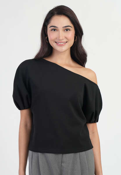 Cassandra One-Shoulder Puff Sleeve Top