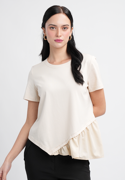 Harper Tee with Slanted Peplum Hem