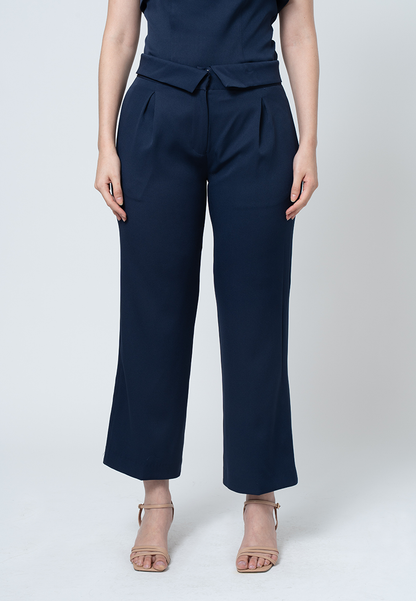 Vittoria Overlapped Waistband Pants with Pleats