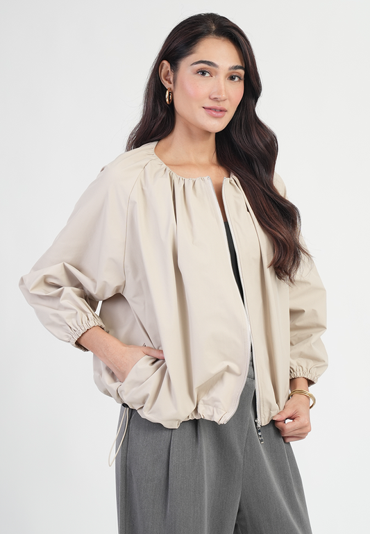 Aurelia Zip-Up Relaxed Bomber Jacket