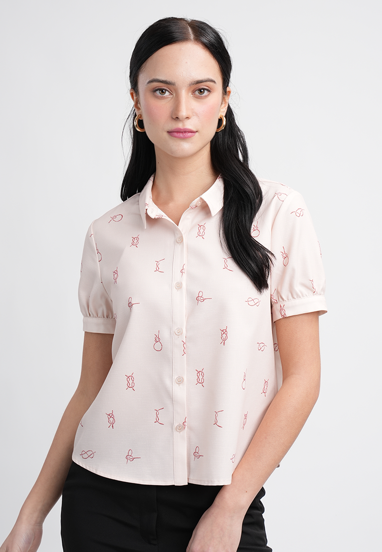 Cady Collared Button-Up Top