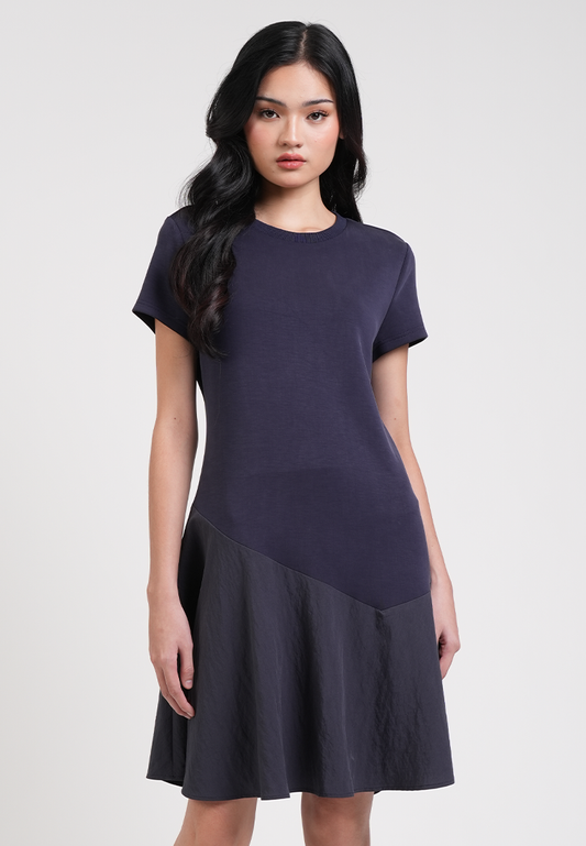 Crystal Modern Diagonal Seam A-Line Dress