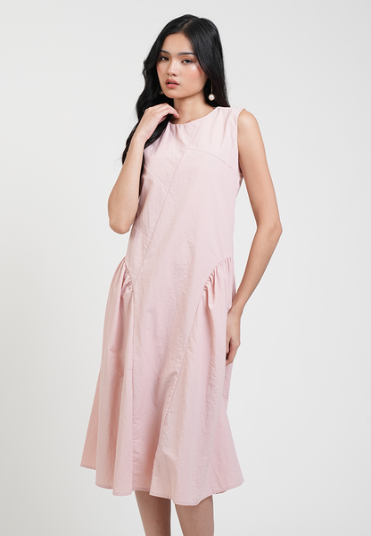 Reign Textured Side Pleat A-line Dress