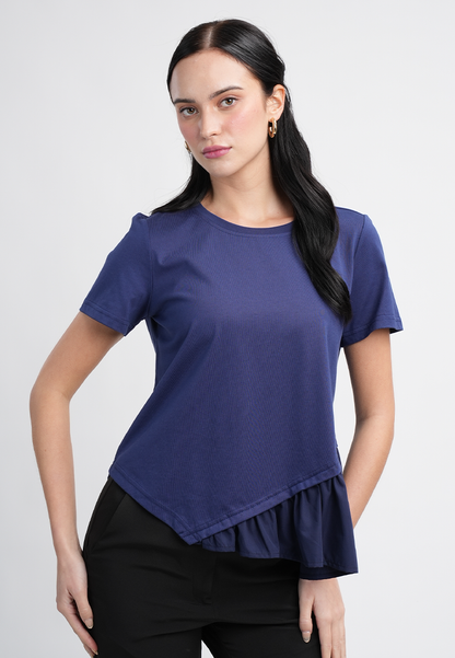 Harper Tee with Slanted Peplum Hem