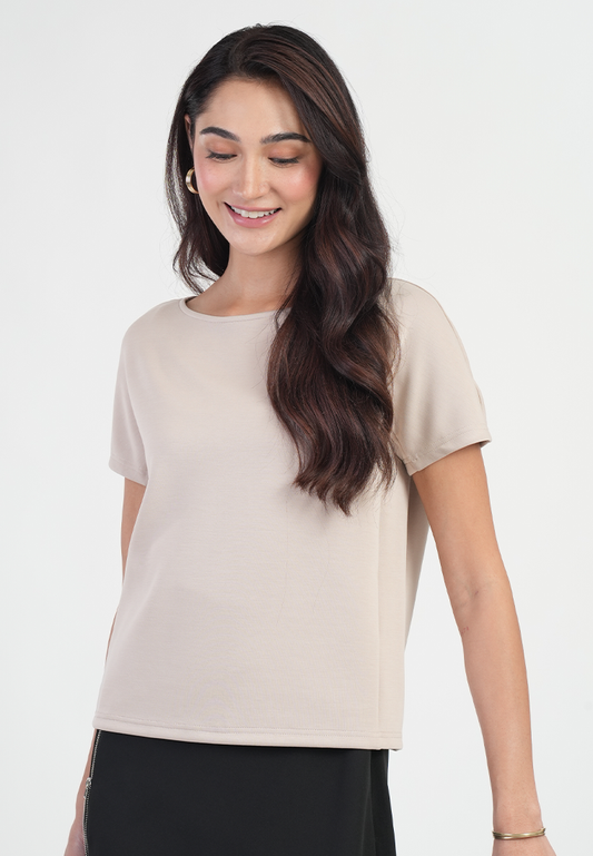 Sylvie Boat Neck Boxy Knit Top