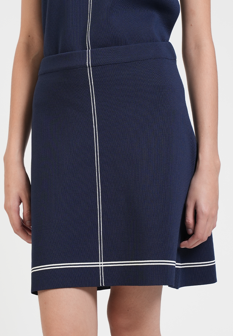Rhoebe Textured Knit Skirt with Linear Detail