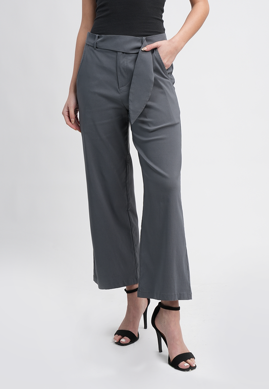 Hannah High-Waisted Wide Leg Belted Trousers