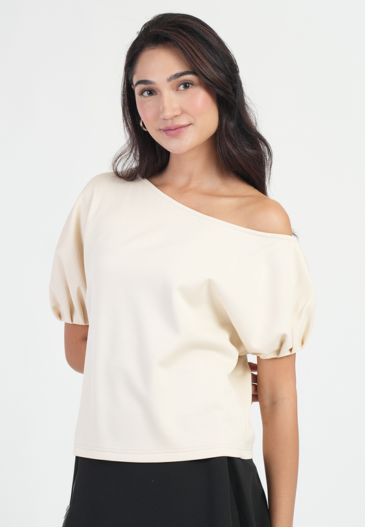 Cassandra One-Shoulder Puff Sleeve Top