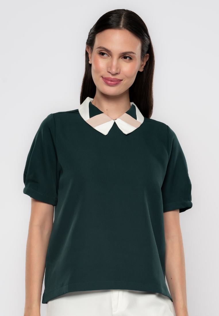 Stella Contrasted Trubenized Collar Blouse