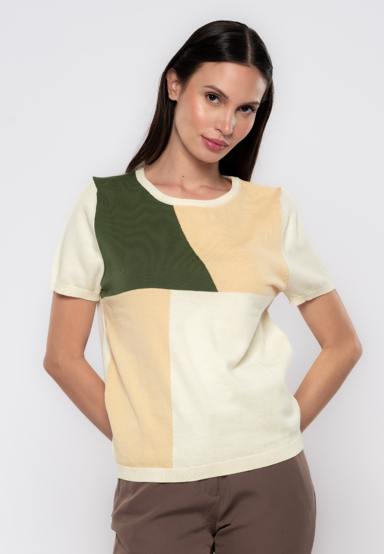 Beatrix Geometric Flatknit Top