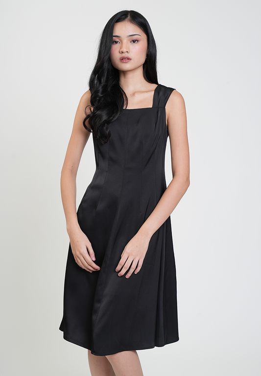 Genevieve Sleeveless Square-Neck Dress