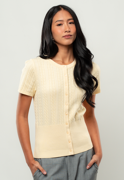 Lilly Classic Cable Knit Cardigan Top