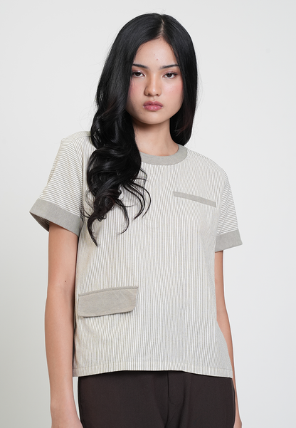 Kaycee Contrast Collar Boxy Top