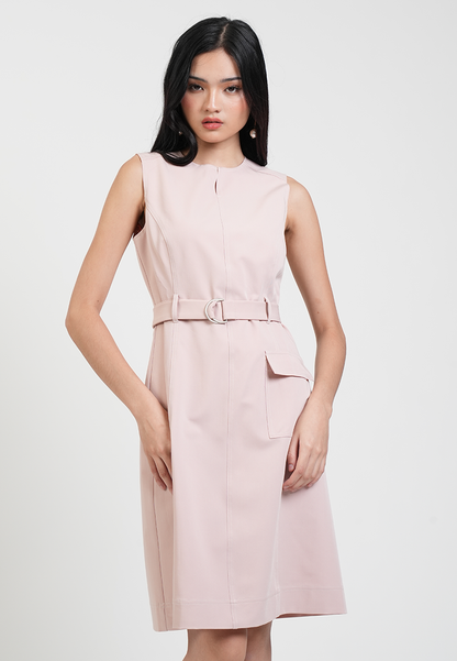 Callista Belted Sleeveless Dress