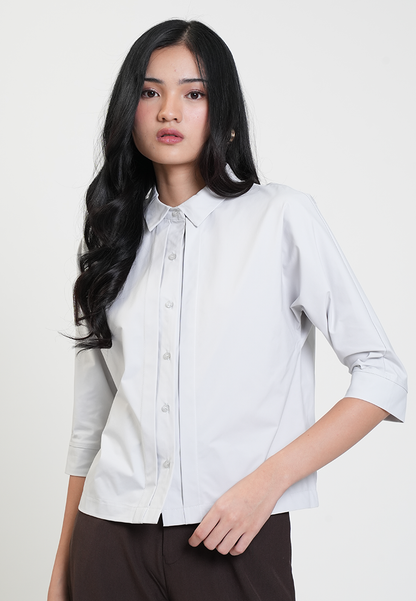 Aster Collared 3/4 Button-Down Blouse