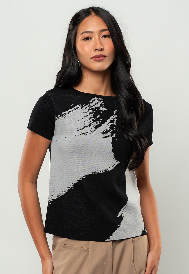 Marissa Abstract Colorblock Knit Top