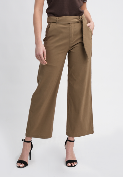 Hannah High-Waisted Wide Leg Belted Trousers
