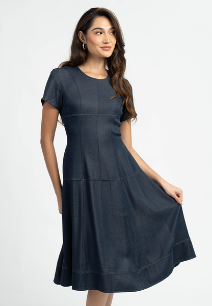 Sarie Fit-and-Flare Midi Dress