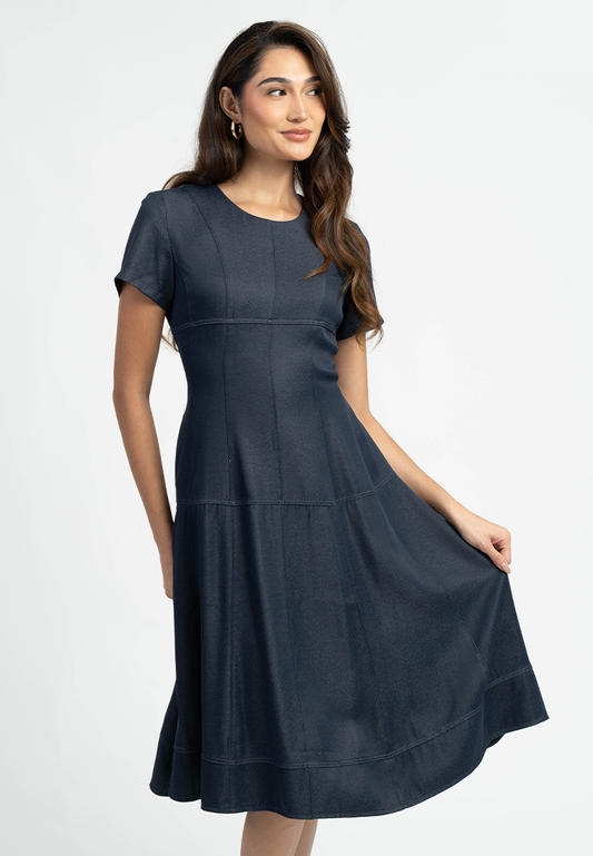 Sarie Fit-and-Flare Midi Dress