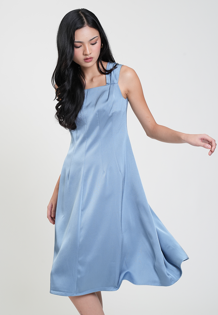Genevieve Sleeveless Square-Neck Dress