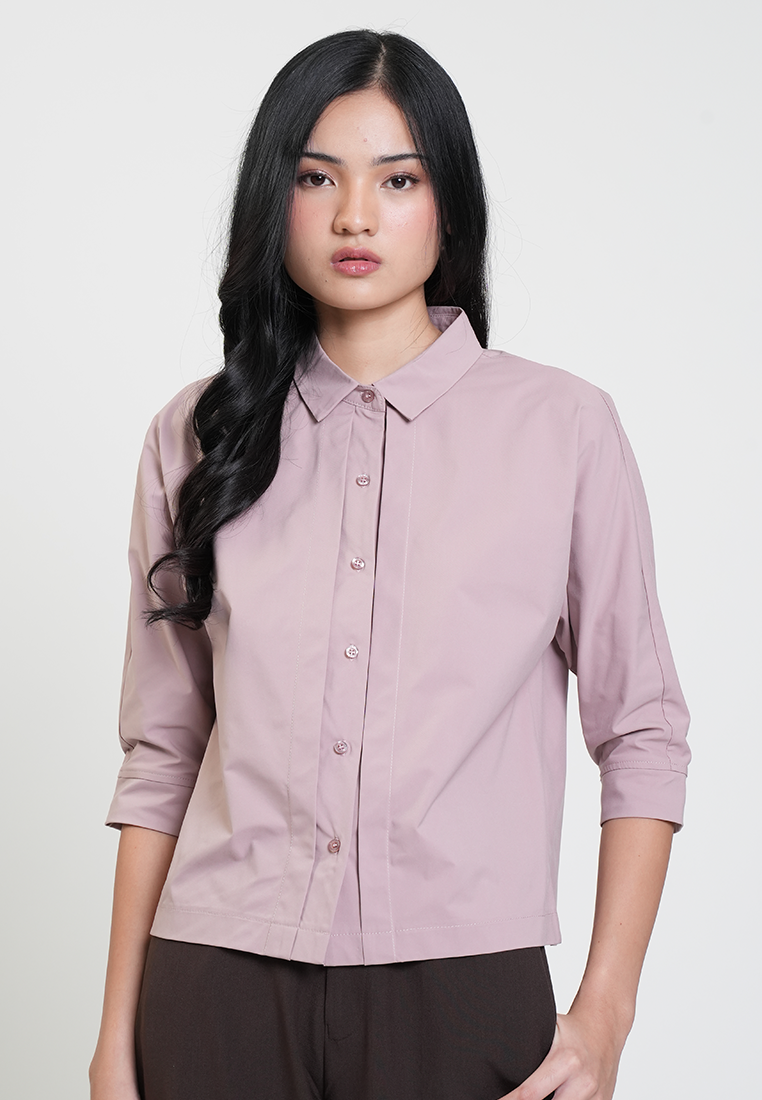 Aster Collared 3/4 Button-Down Blouse