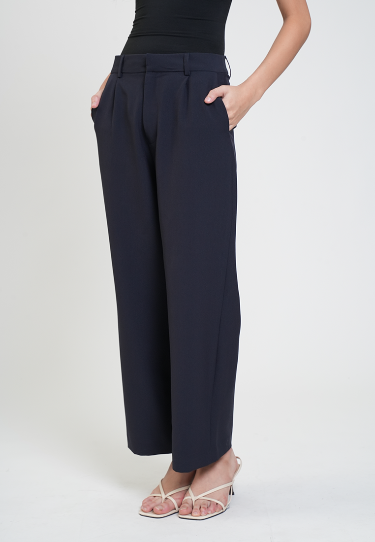 Rachel Pleated Wide-Leg Trousers