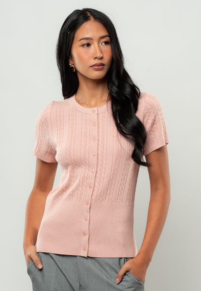 Lilly Classic Cable Knit Cardigan Top