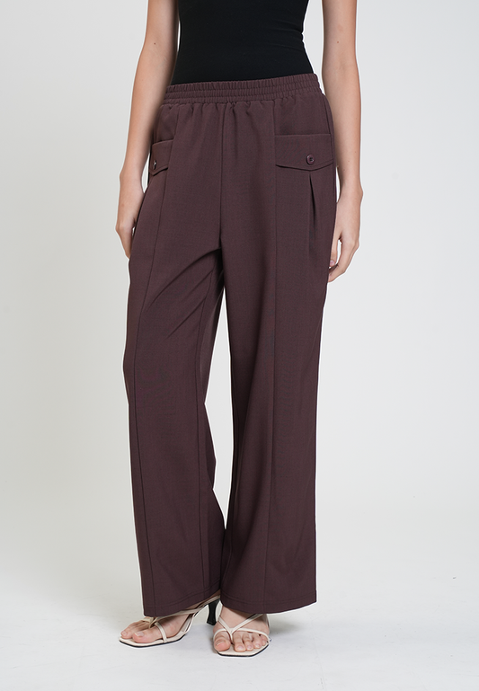Jeiah Gartered Wide-Leg Trousers