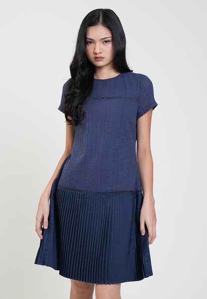 Skye Eyelet Pleated Drop Waist Dress